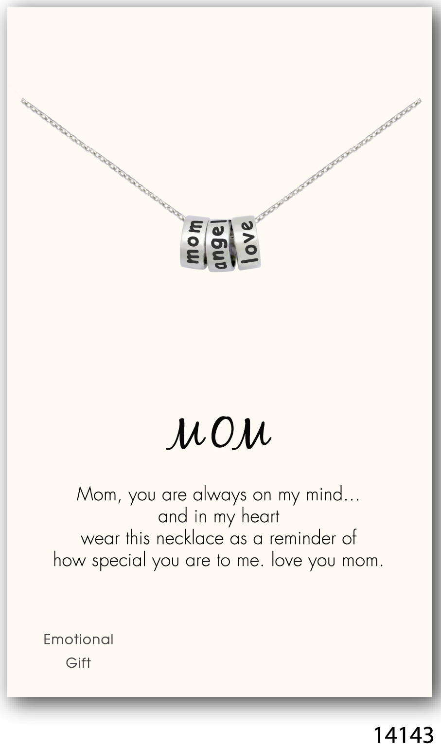 Mom angel love silver pendant